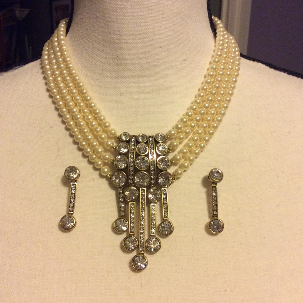 Heidi Daus Choker & Earrings NWOT